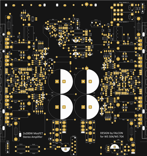 Mosfet 2x200W prawidłowy jak w ELO.kicad_pcb