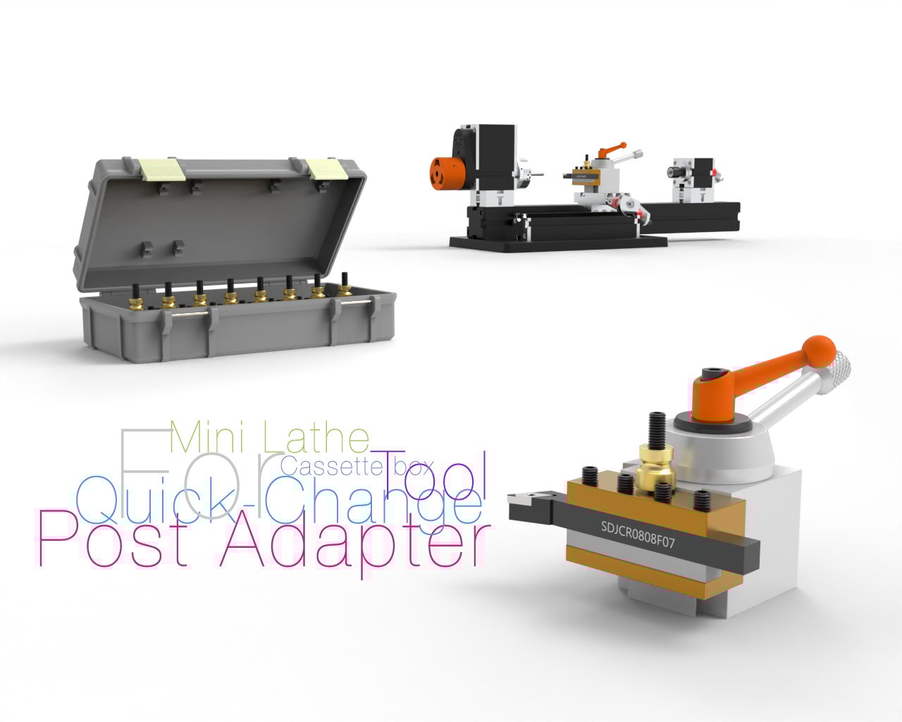 Quick-Change Tool Post Adapter for Mini Lathe + Cassette box