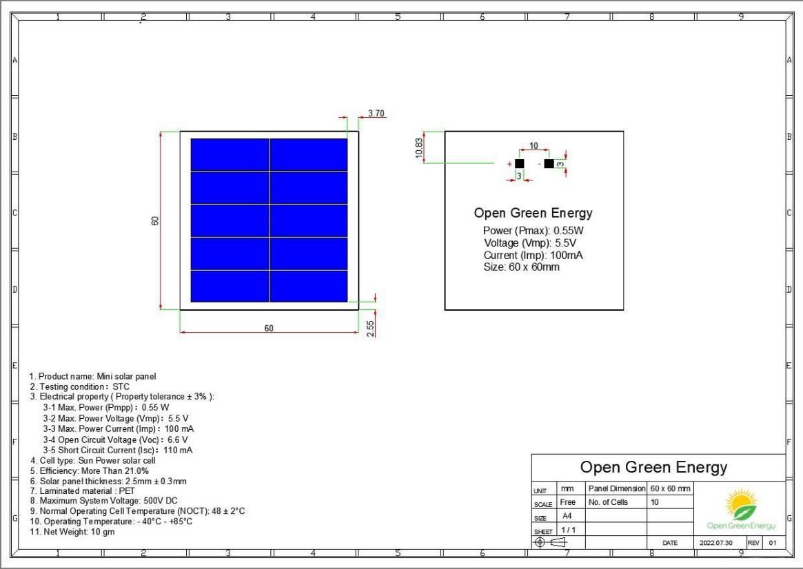 Placa solar - 100mA (9x6cm) Sparkfun