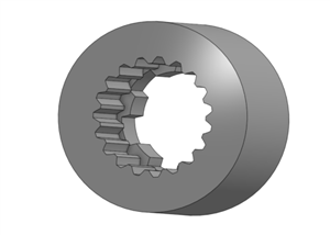 QS138 90H Output Shaft to EZGO Diff Spline Adapter