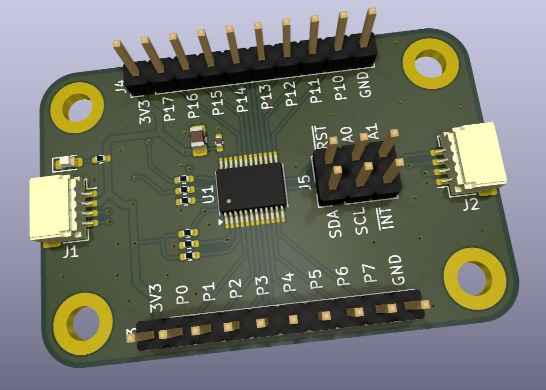 TCAL9539PWR - I2C 16 bit I/O port expander - breakout board