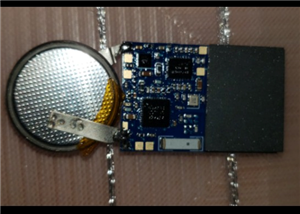 Small and thin (50x20x2mm) Bluetooth beacon with Qi/WPC wireless charging